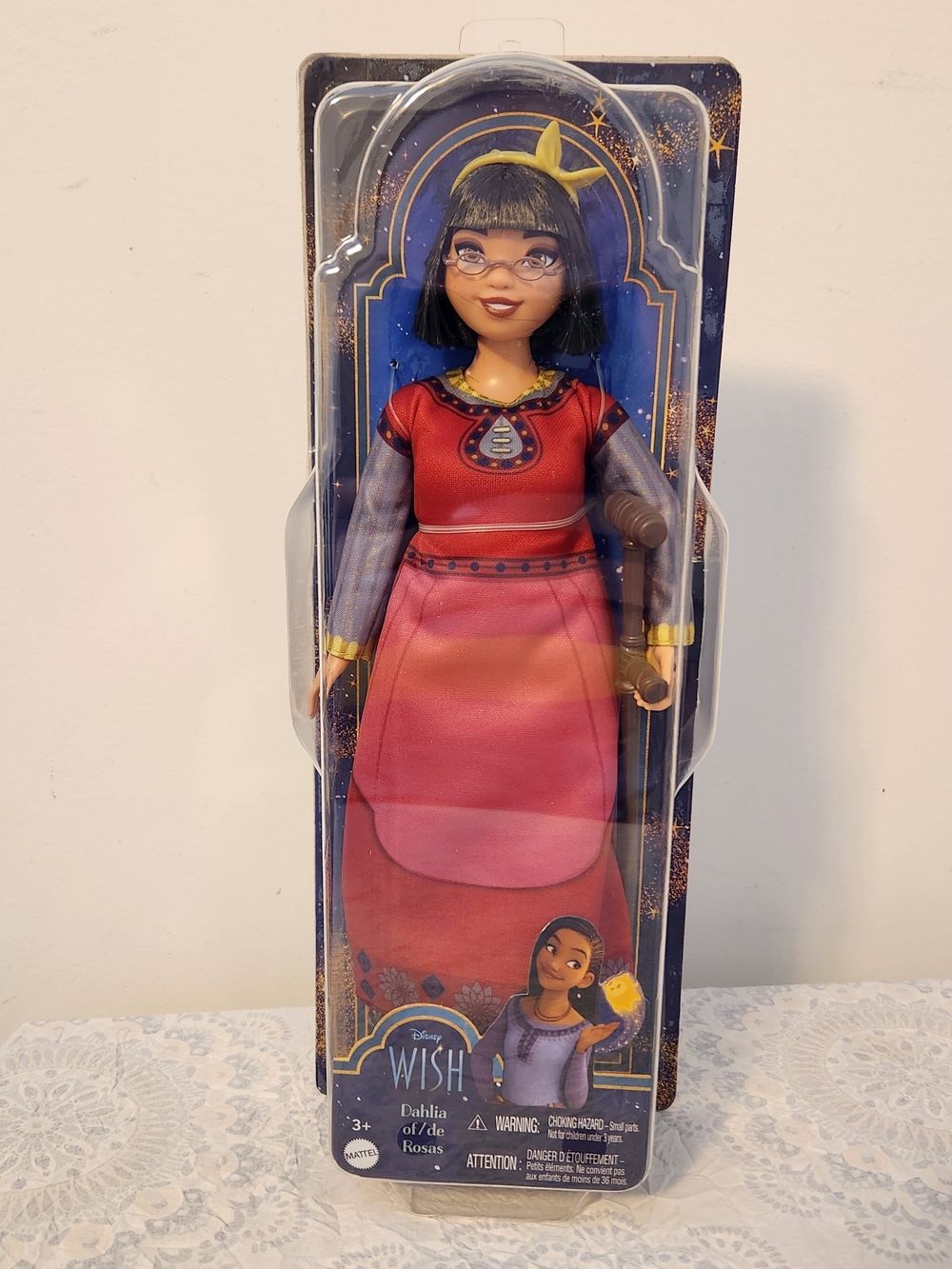 Disney Wish Doll Packaging - Navy Blue with Gold and White Accents